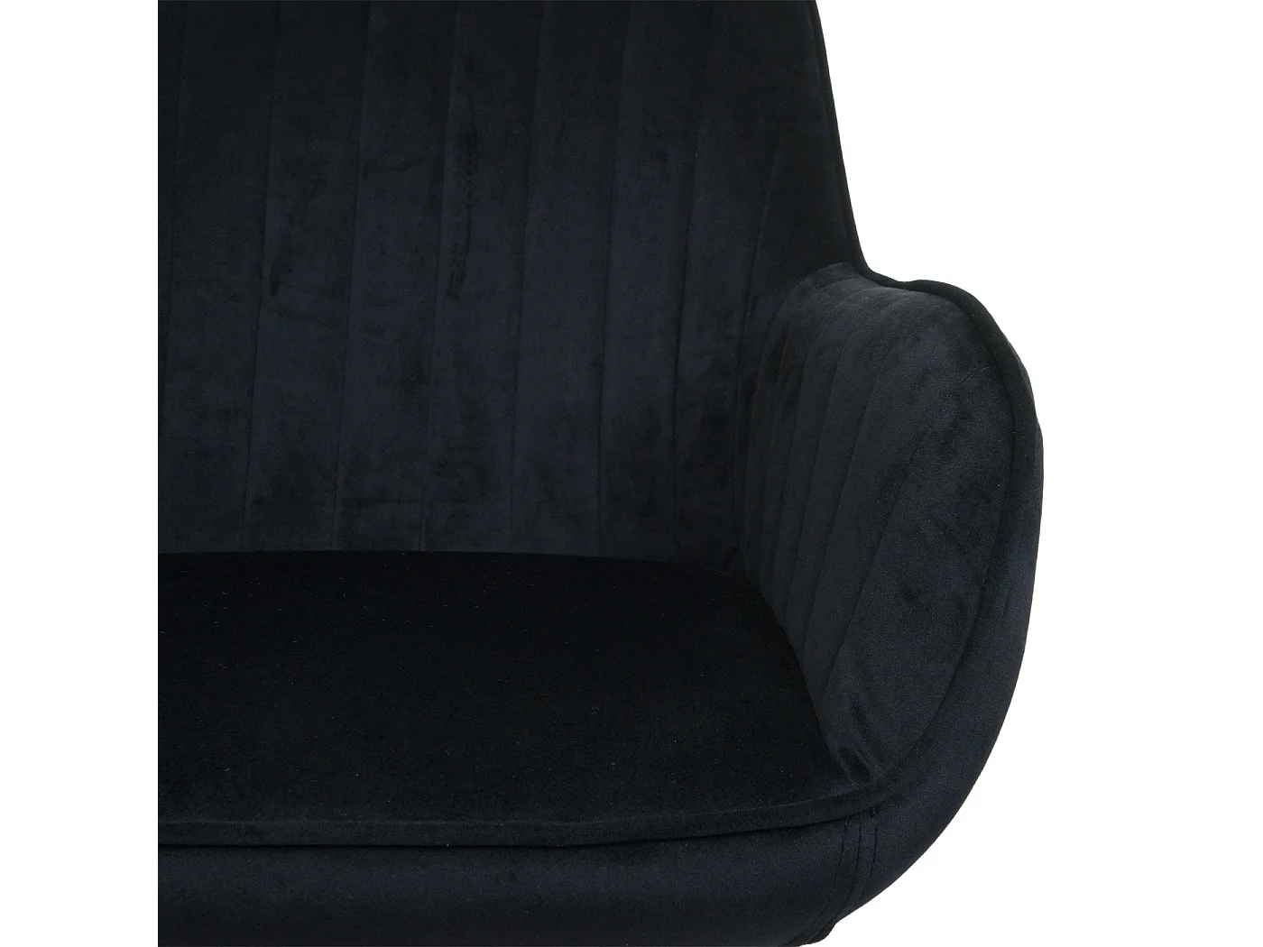 Cadeira de escritório MCW-J62 de veludo com apoio de braços,  preto