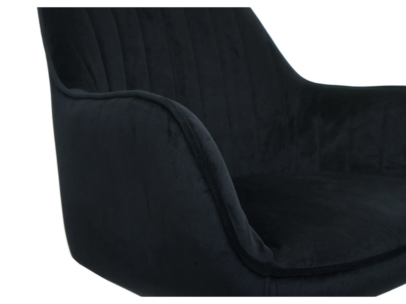 Cadeira de escritório MCW-J62 de veludo com apoio de braços,  preto