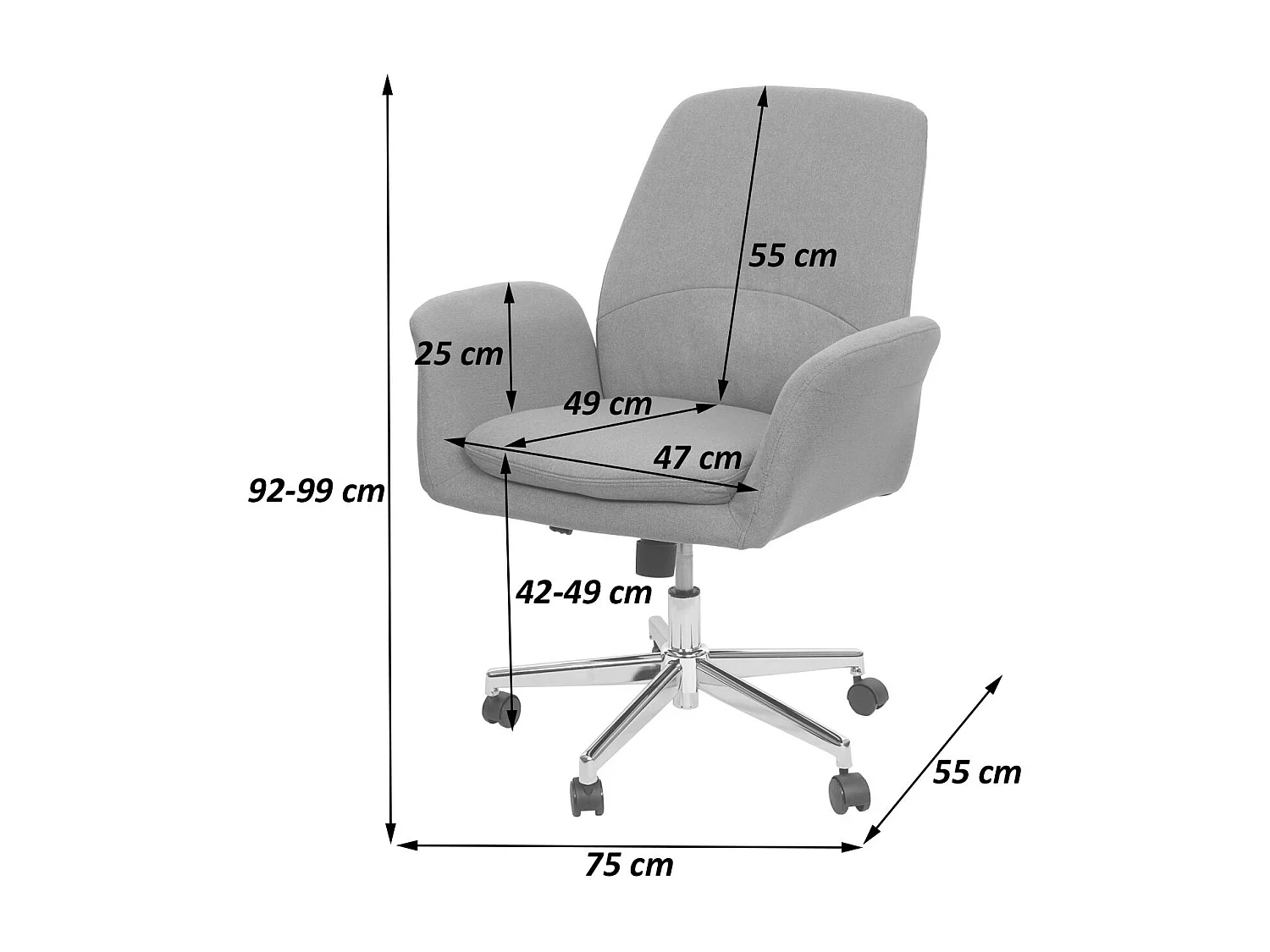 MCW-K23 bureaustoel,  grijs