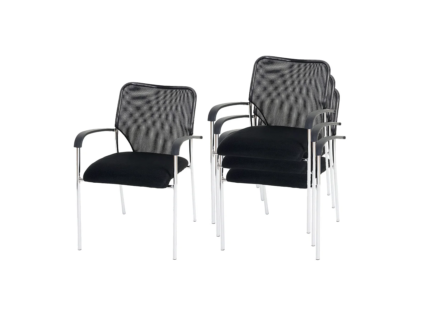 Chaise visiteur Tucson (lot de 2),  siège noir, dossier noir