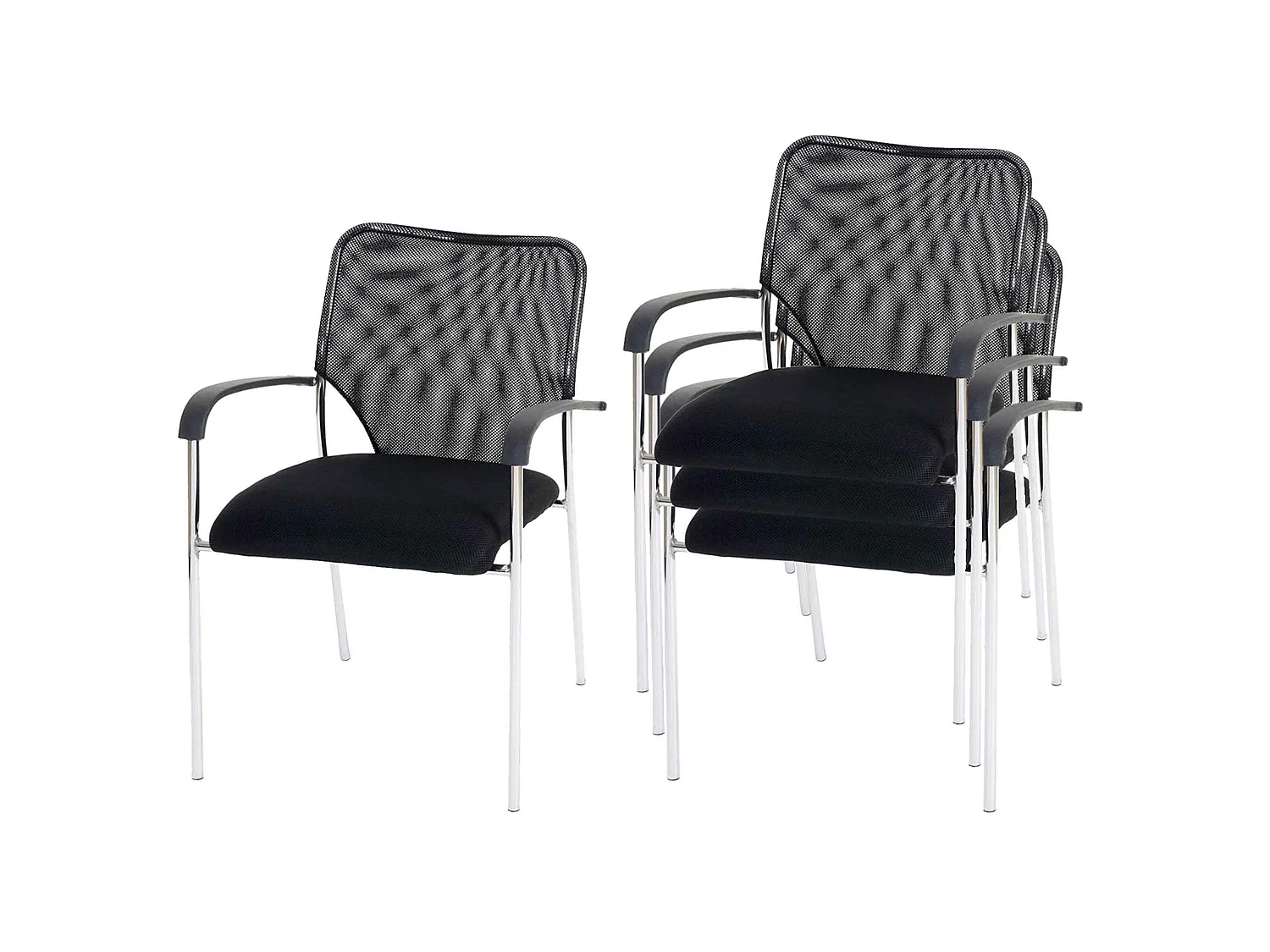 Bezoekersstoel Tucson  (set van 2),  zitting zwart, rugleuning zwart