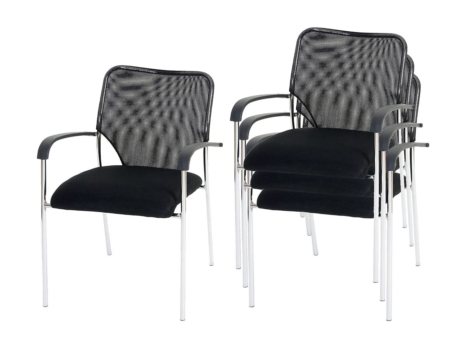 Bezoekersstoel Tucson  (set van 2),  zitting zwart, rugleuning zwart