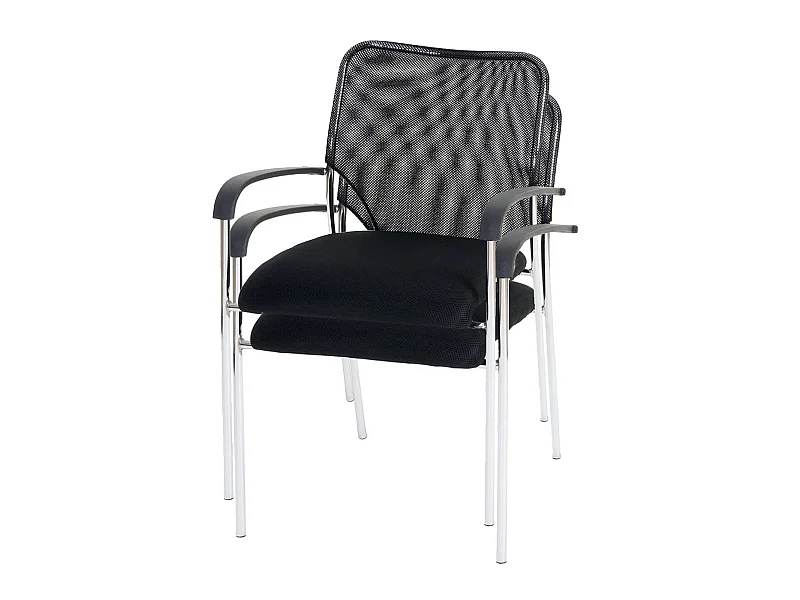 Bezoekersstoel Tucson  (set van 2),  zitting zwart, rugleuning zwart