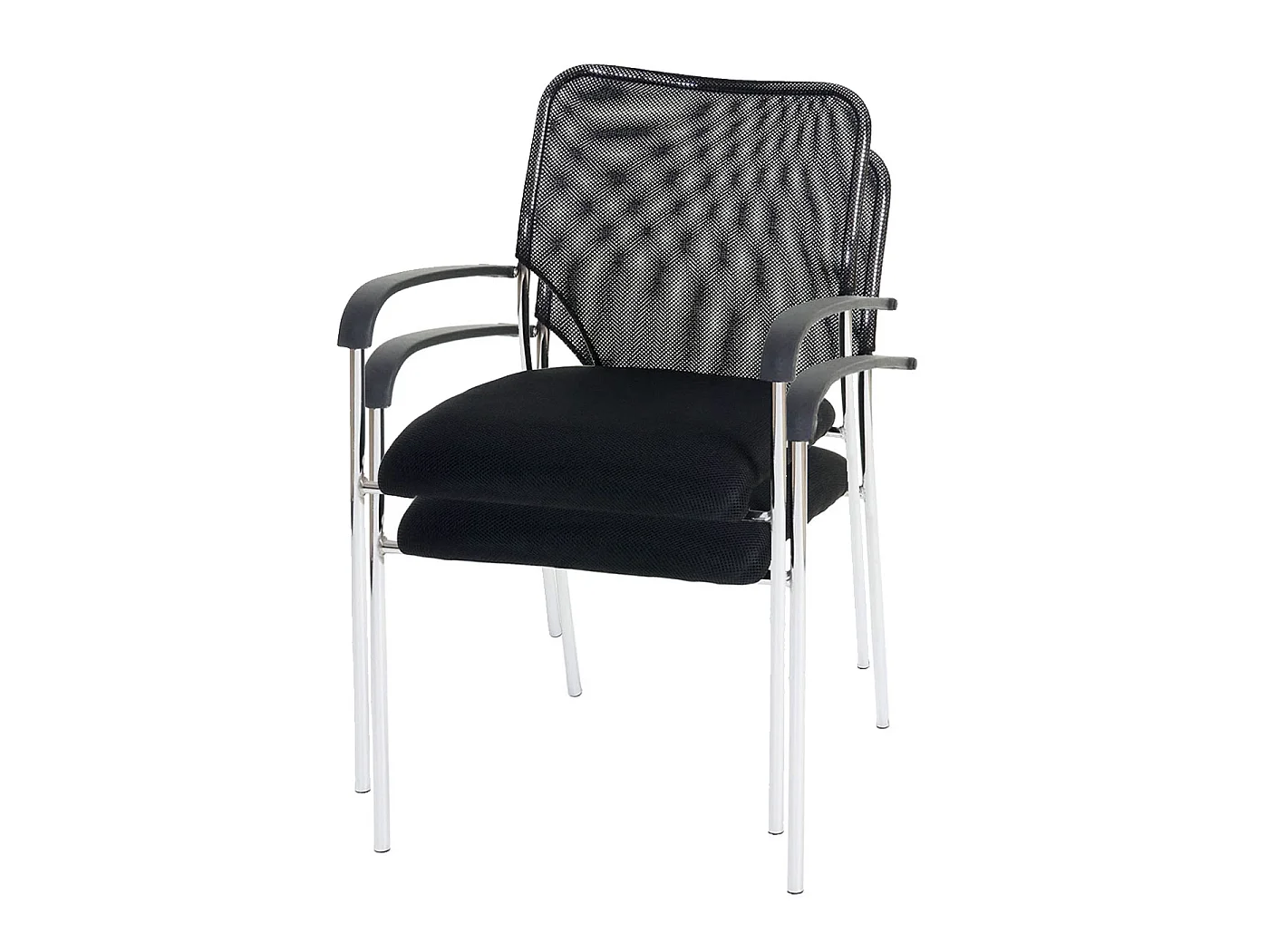 Besucherstuhl Tucson  (2er Set), 2x Stuhl, Sitz schwarz, Rückenfläche schwarz