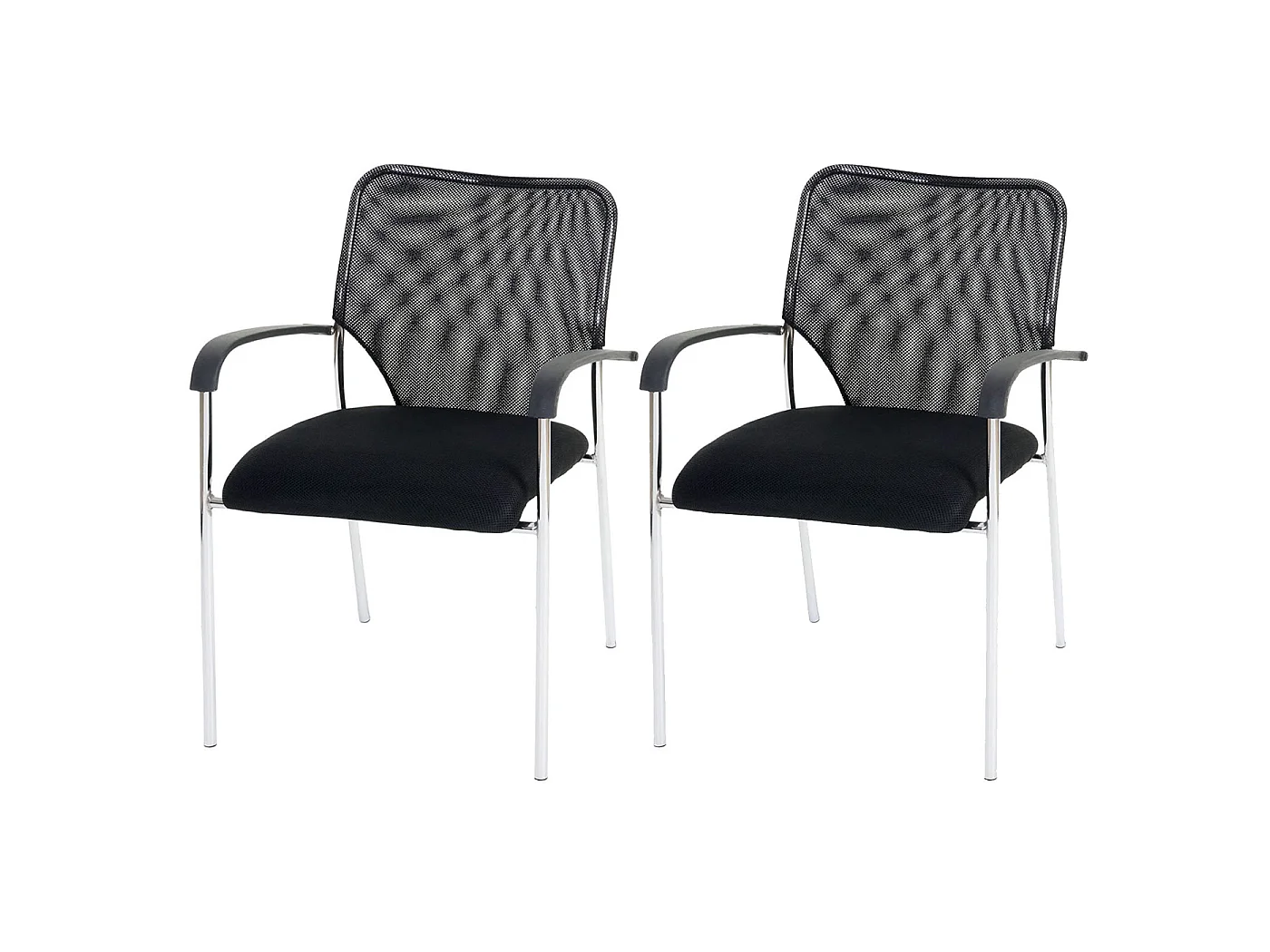 Besucherstuhl Tucson  (2er Set), 2x Stuhl, Sitz schwarz, Rückenfläche schwarz