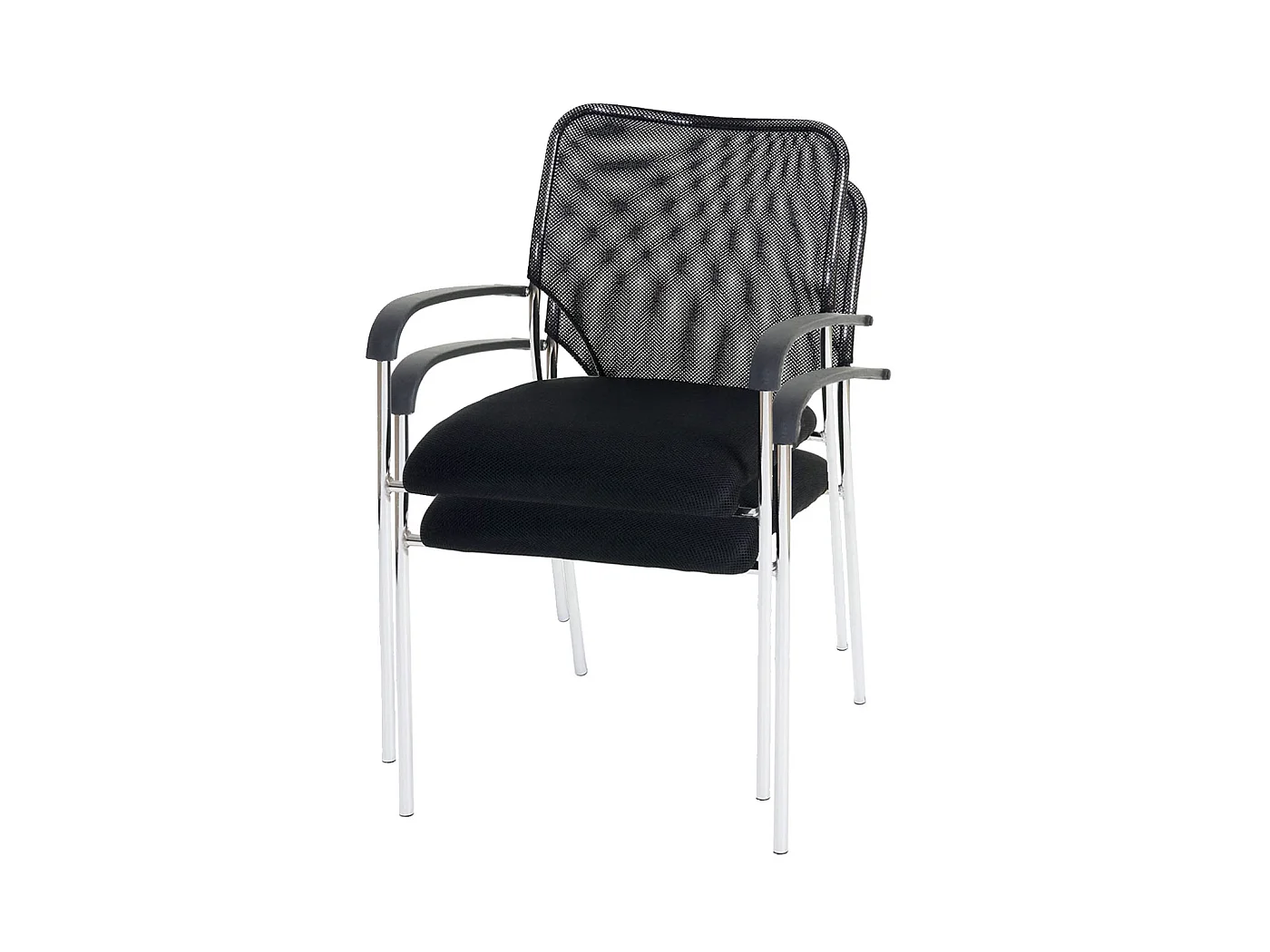 Chaise visiteur Tucson (lot de 2),  siège noir, dossier noir