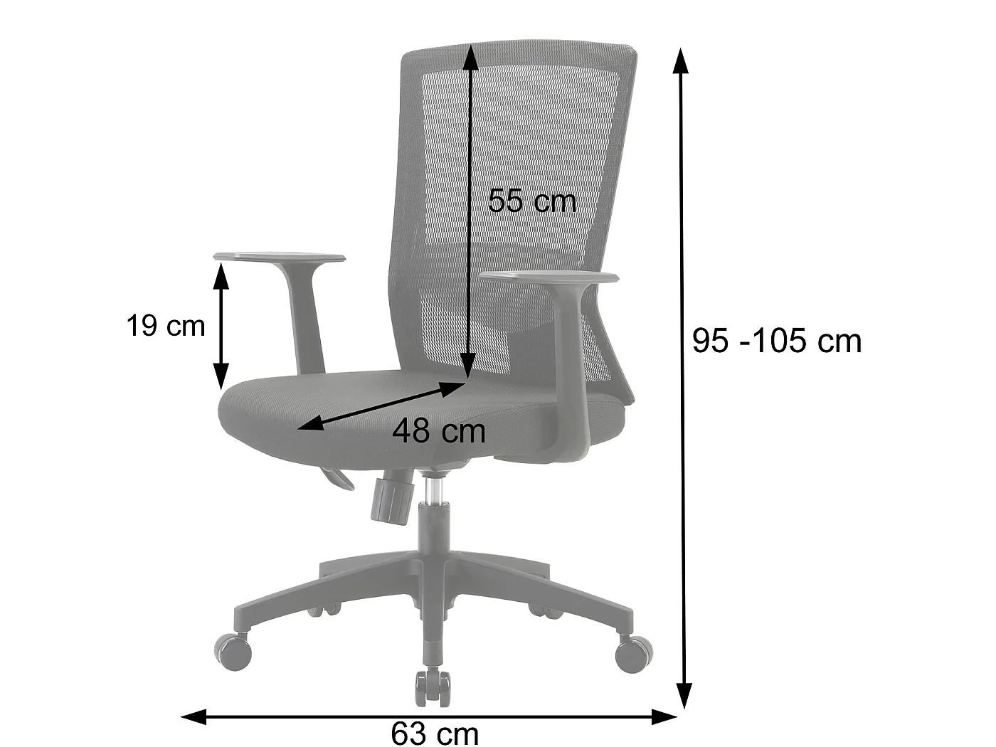 SIHOO-J90 bureaustoel,  zwart