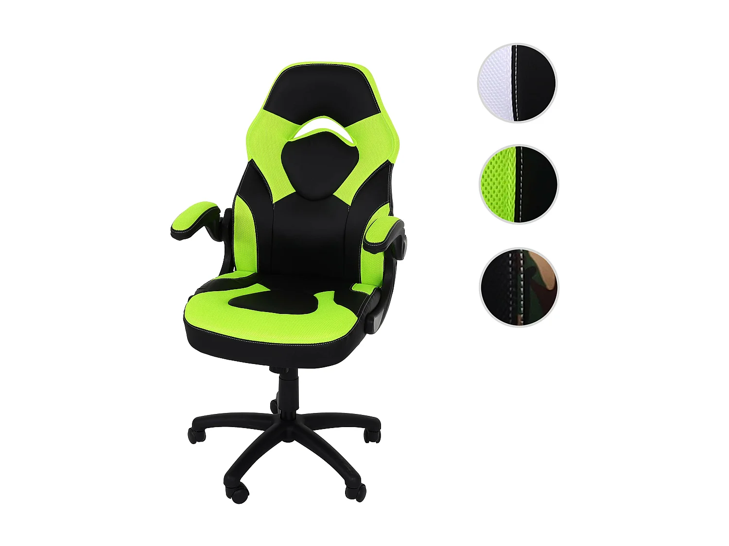 Chaise de bureau MCW-K13,  noir-vert