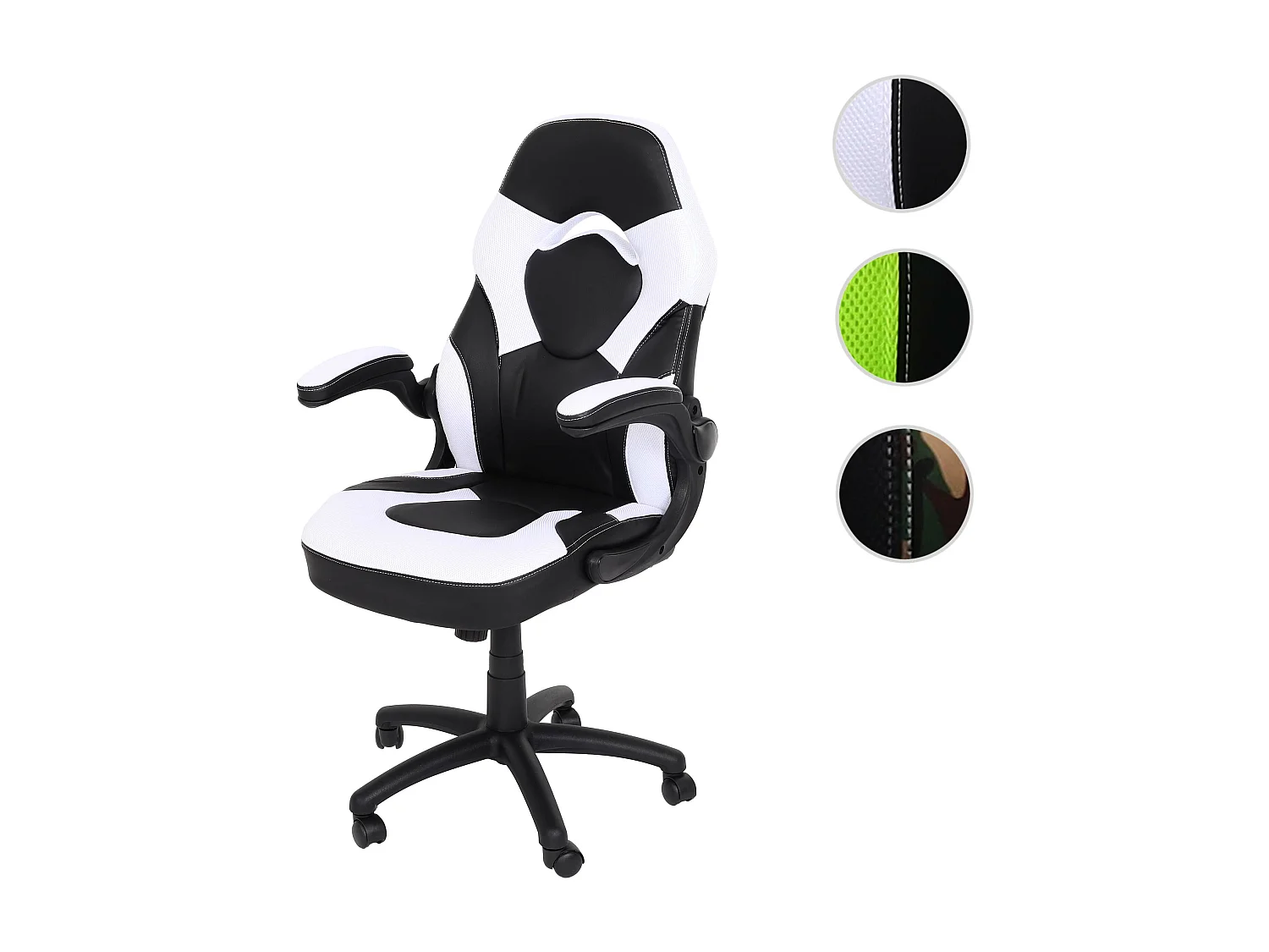 Chaise de bureau MCW-K13,  noir-blanc