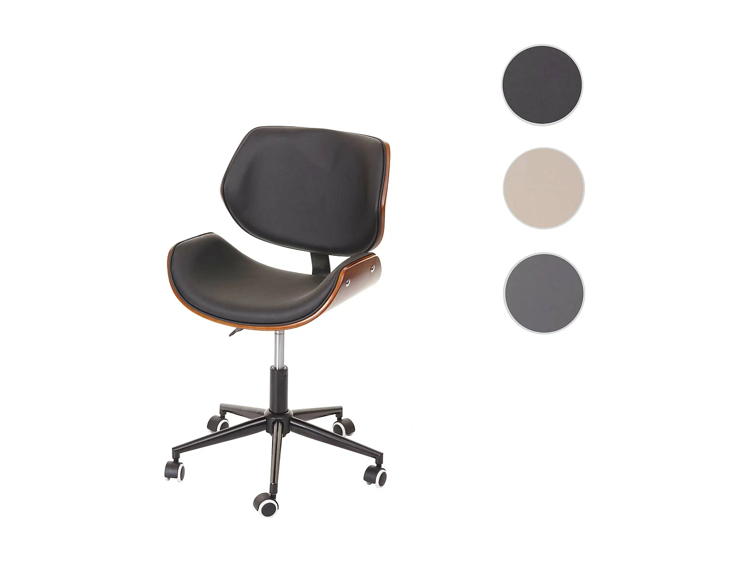 Bureaustoel MCW-G25,  zwart-bruin