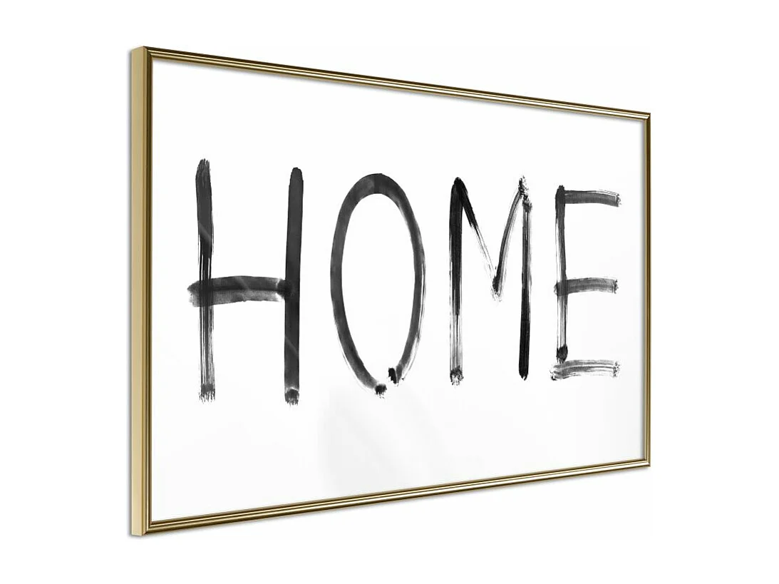Affiche Murale Encadrée "Simply Home Horizontal" 30 x 20 cm Or