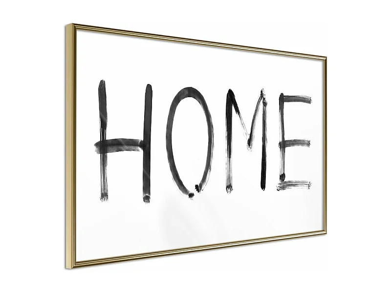 Affiche Murale Encadrée "Simply Home Horizontal" 30 x 20 cm Or