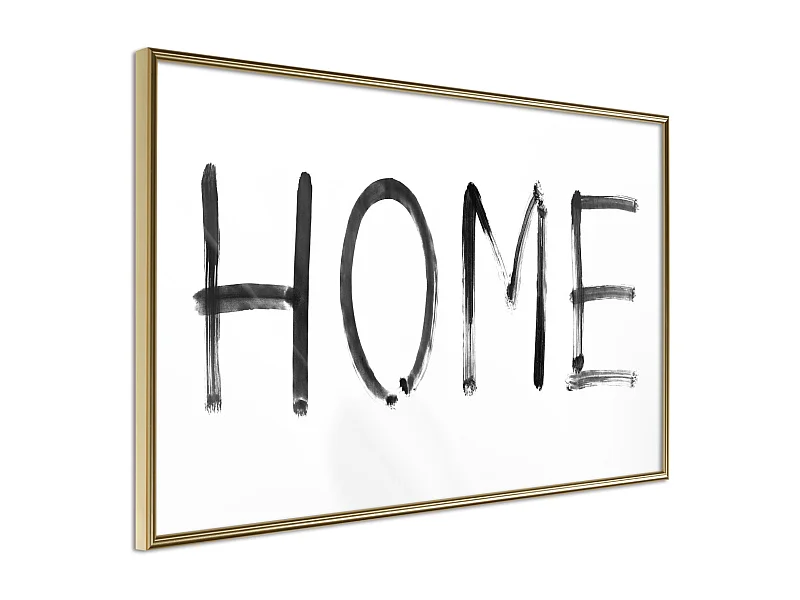 Affiche Murale Encadrée "Simply Home Horizontal" 30 x 20 cm Or