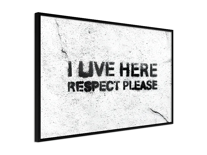 Affiche Murale Encadrée "Respect" 30 x 20 cm Noir