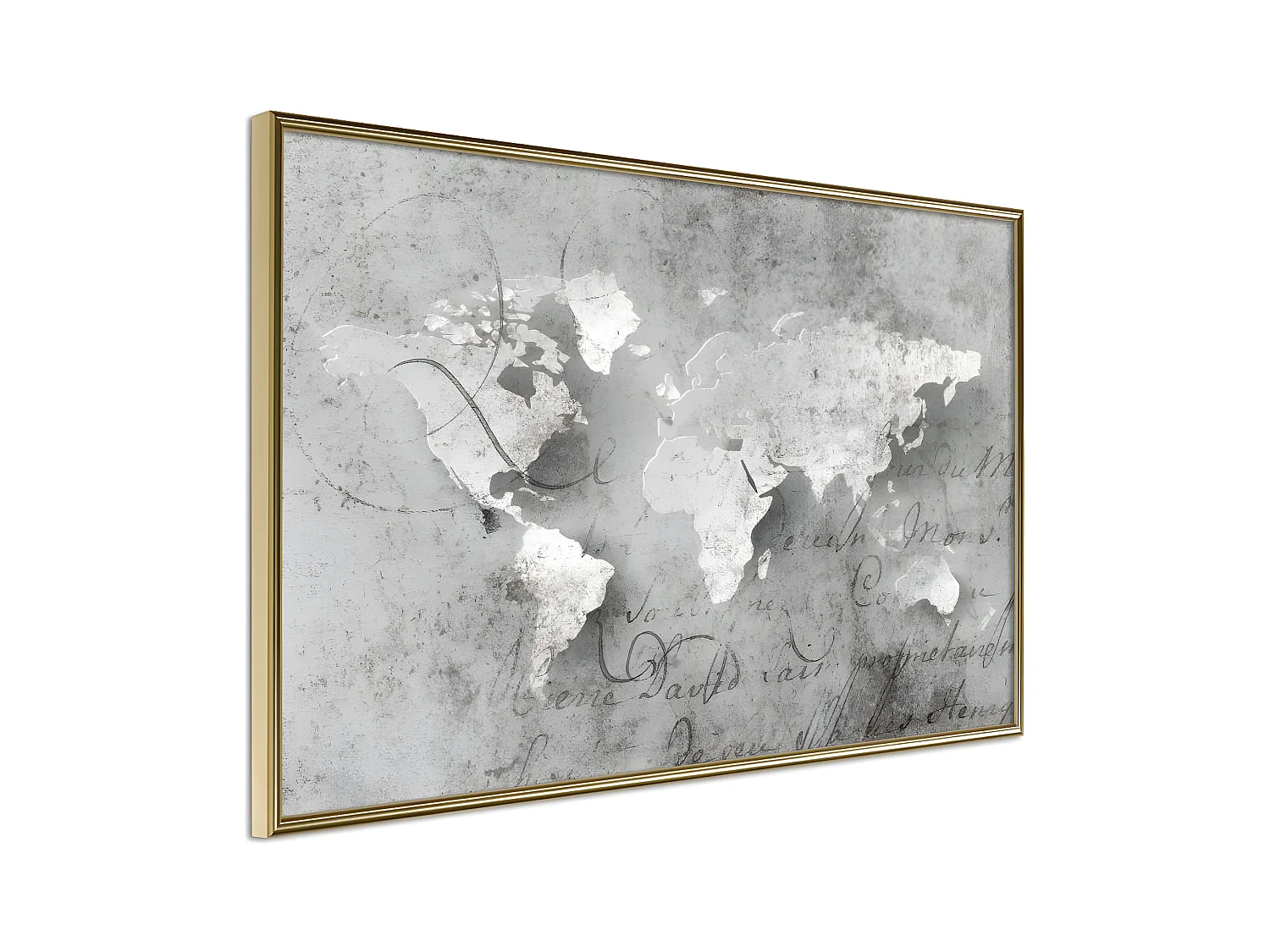 Affiche Murale Encadrée "World of Words" 45 x 30 cm Or