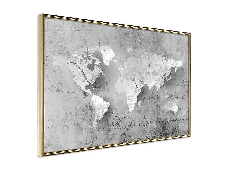 Affiche Murale Encadrée "World of Words" 45 x 30 cm Or