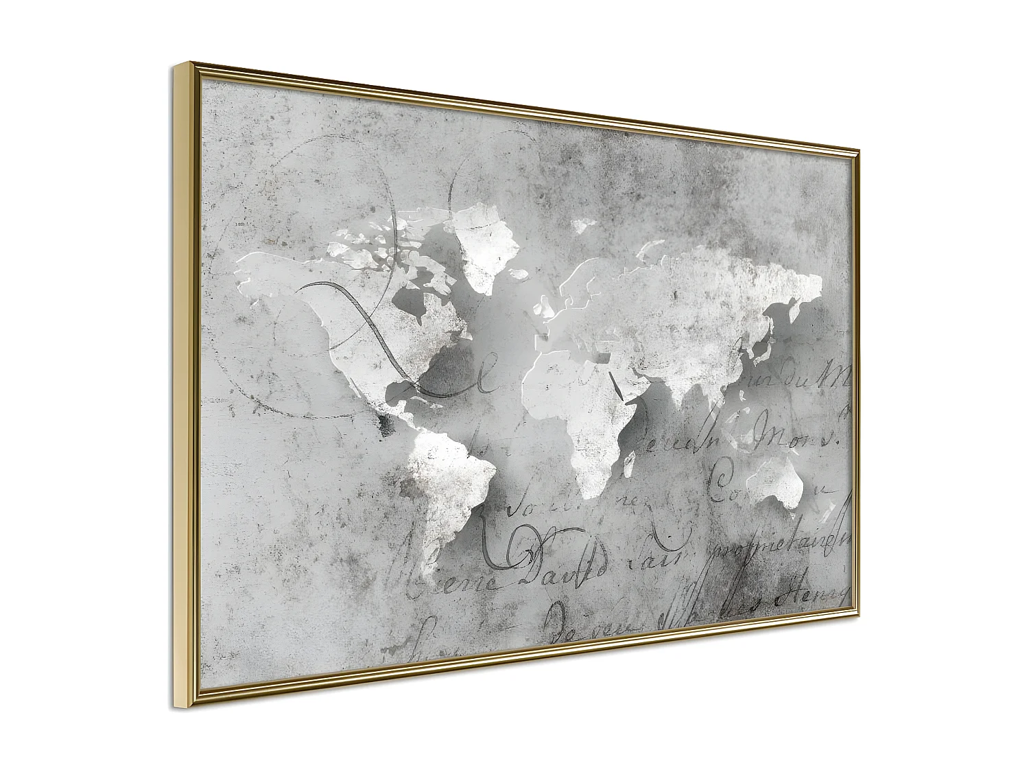 Affiche Murale Encadrée "World of Words" 60 x 40 cm Or