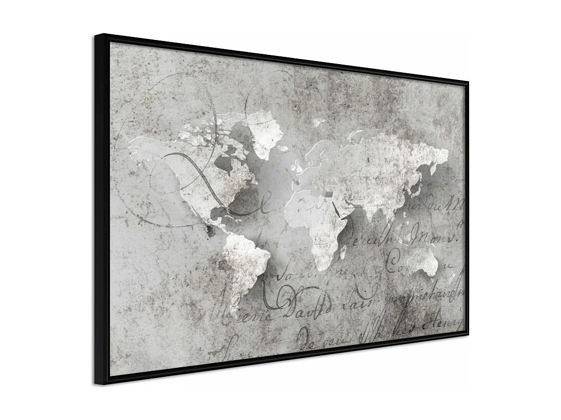 Affiche Murale Encadrée "World of Words" 90 x 60 cm Noir