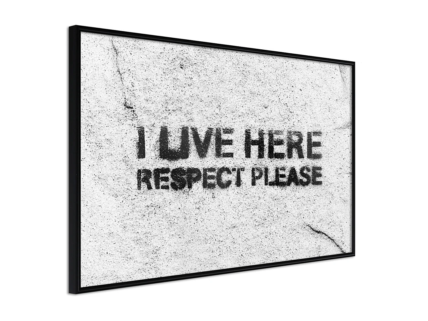 Affiche Murale Encadrée "Respect" 45 x 30 cm Noir