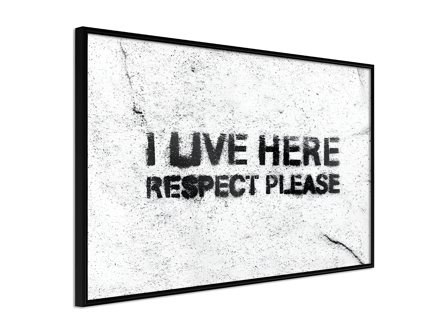 Affiche Murale Encadrée "Respect" 90 x 60 cm Noir