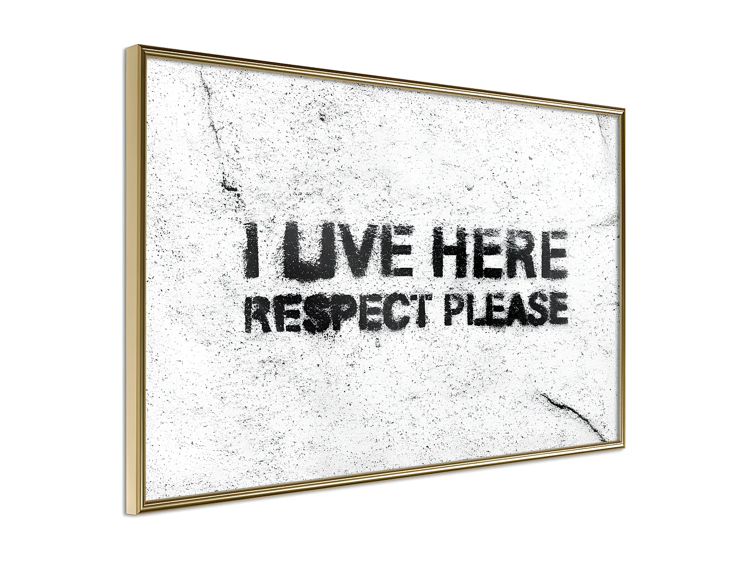 Affiche Murale Encadrée "Respect" 45 x 30 cm Or