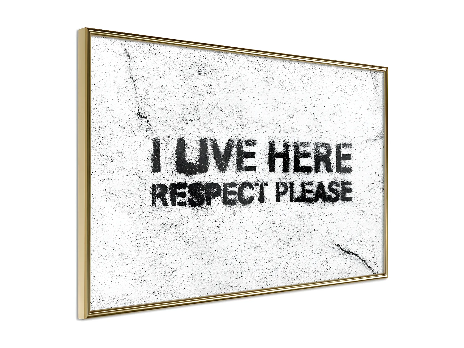 Affiche Murale Encadrée "Respect" 60 x 40 cm Or