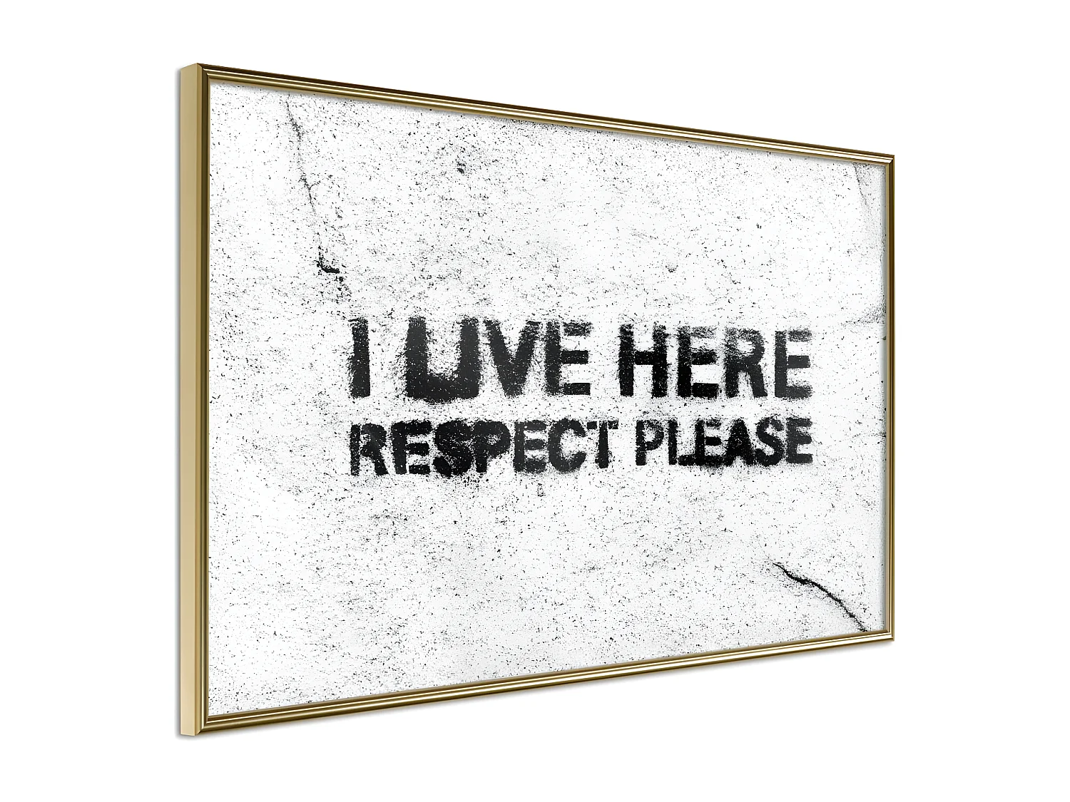 Affiche Murale Encadrée "Respect" 30 x 20 cm Or