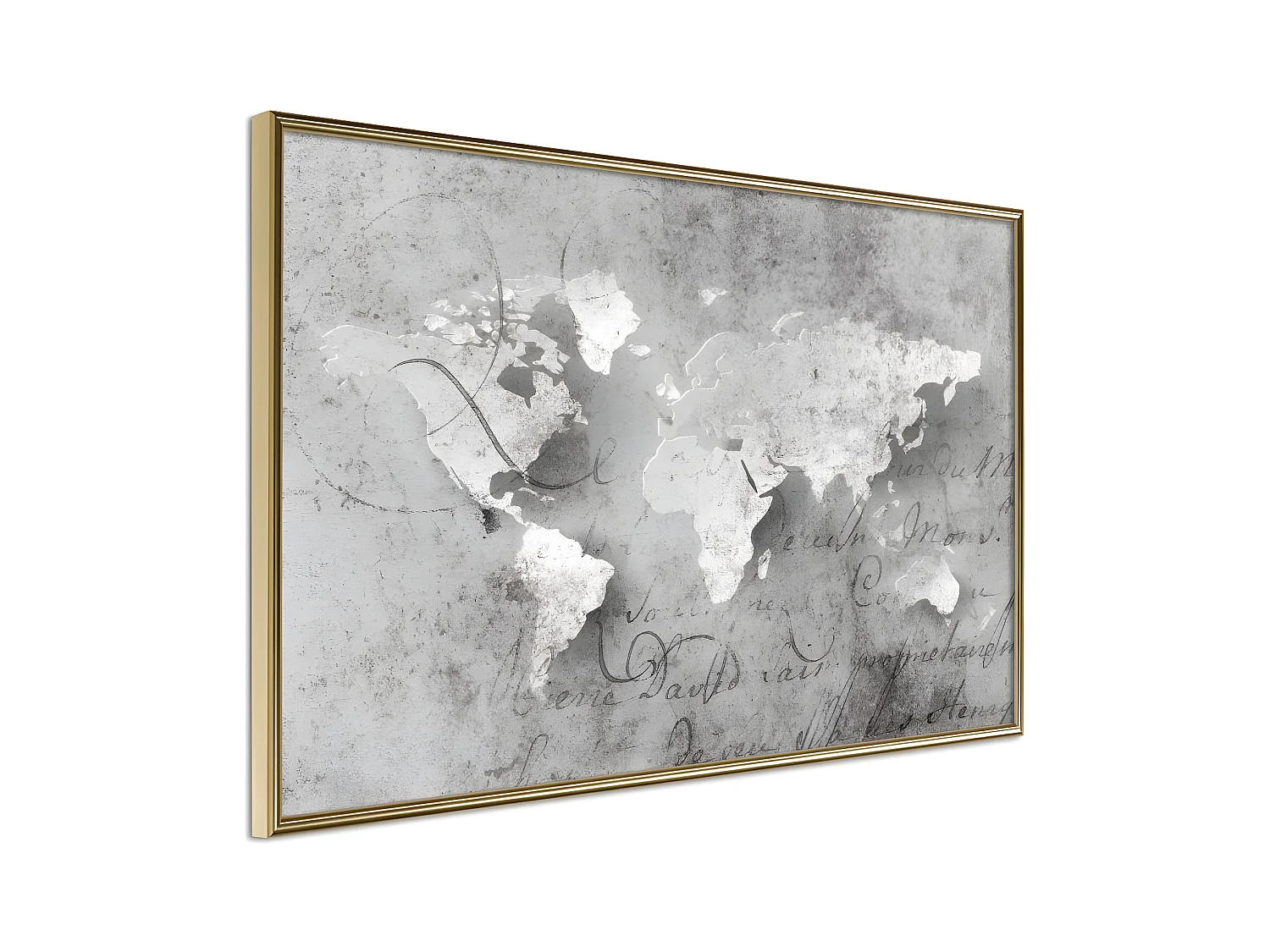 Affiche Murale Encadrée "World of Words" 90 x 60 cm Or
