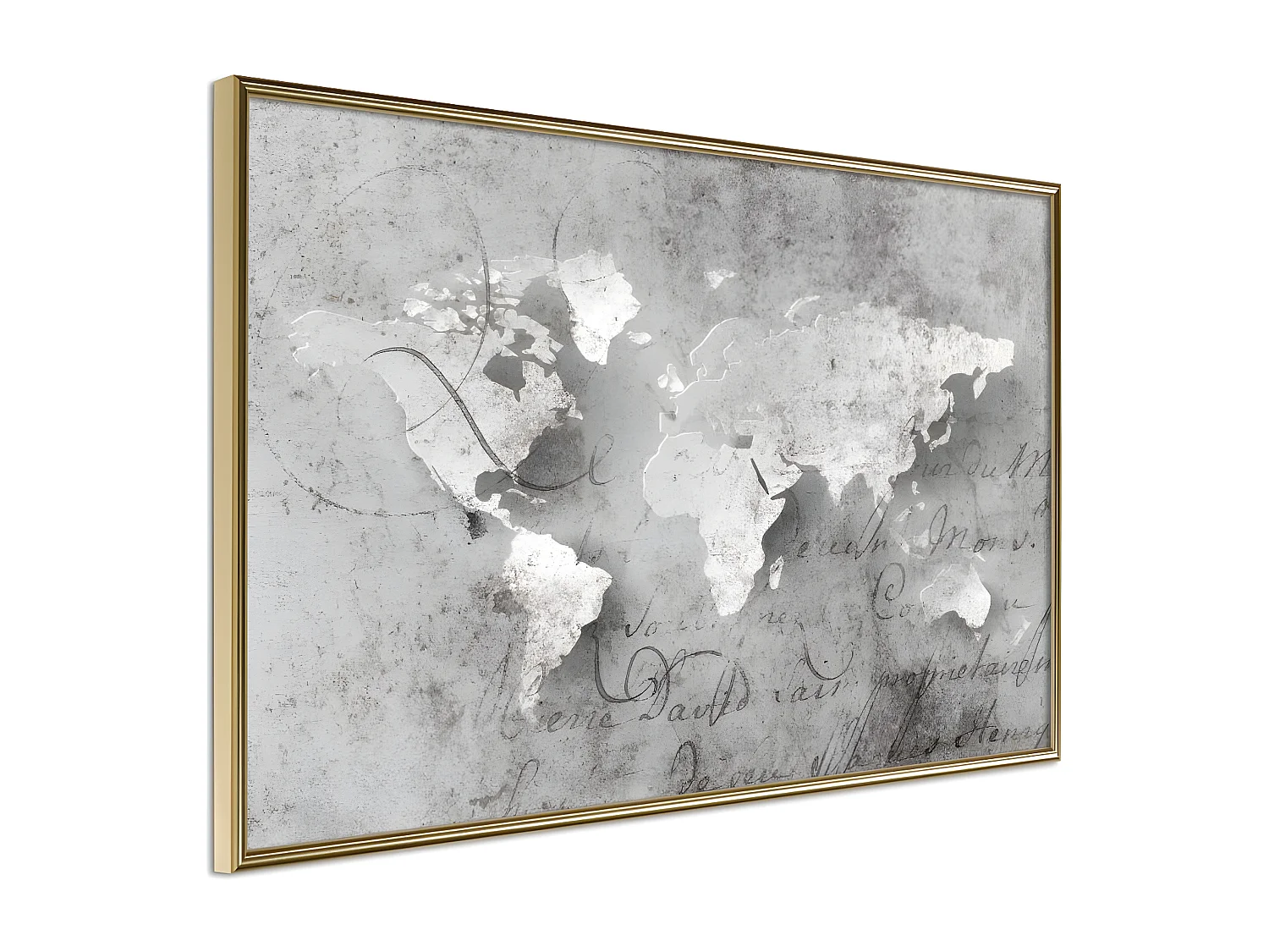 Affiche Murale Encadrée "World of Words" 90 x 60 cm Or