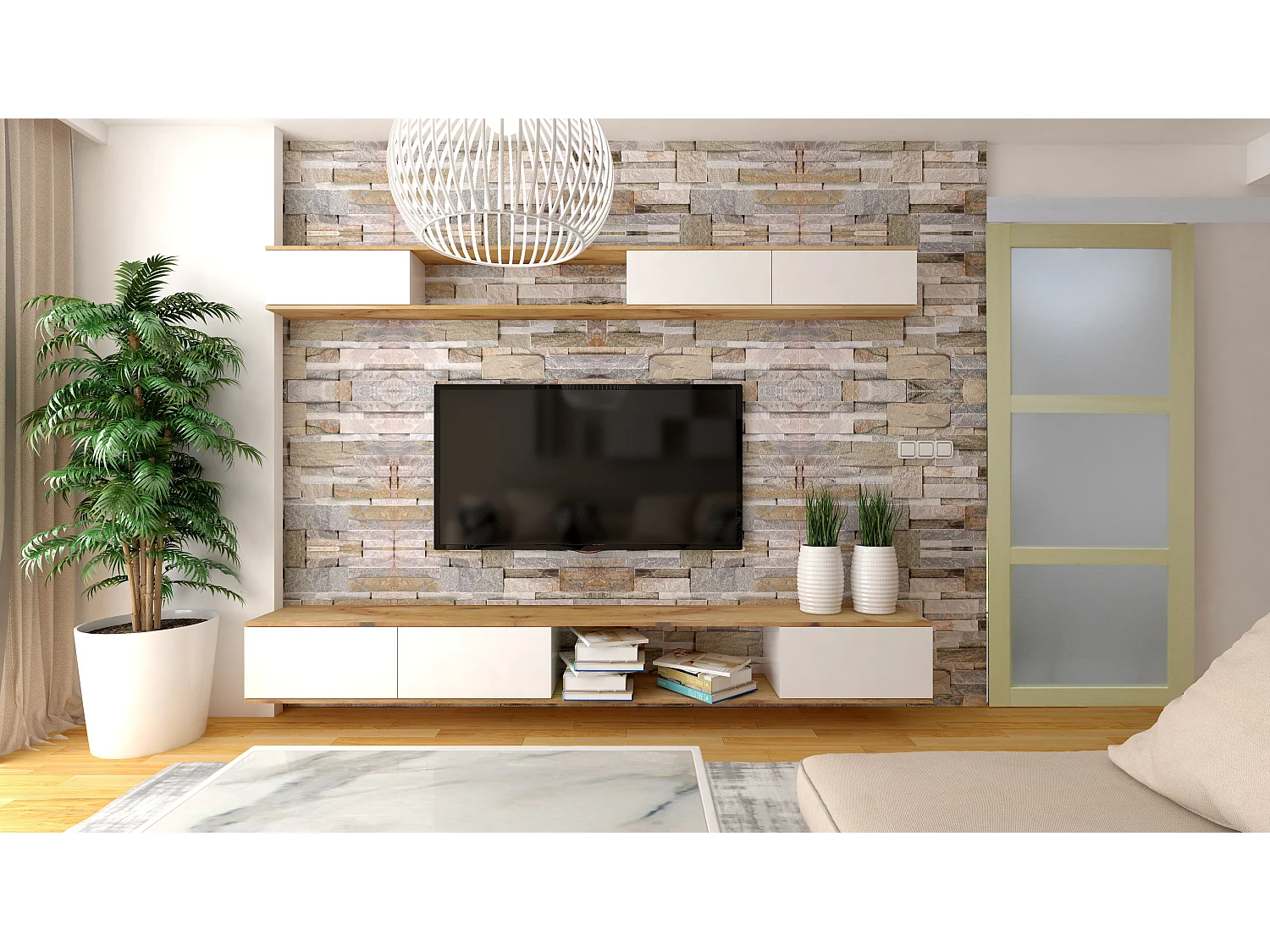 Porte Coulissante Bois Ayous Vitree H204 Xll83 + Rail Alu Gd Menuiseries