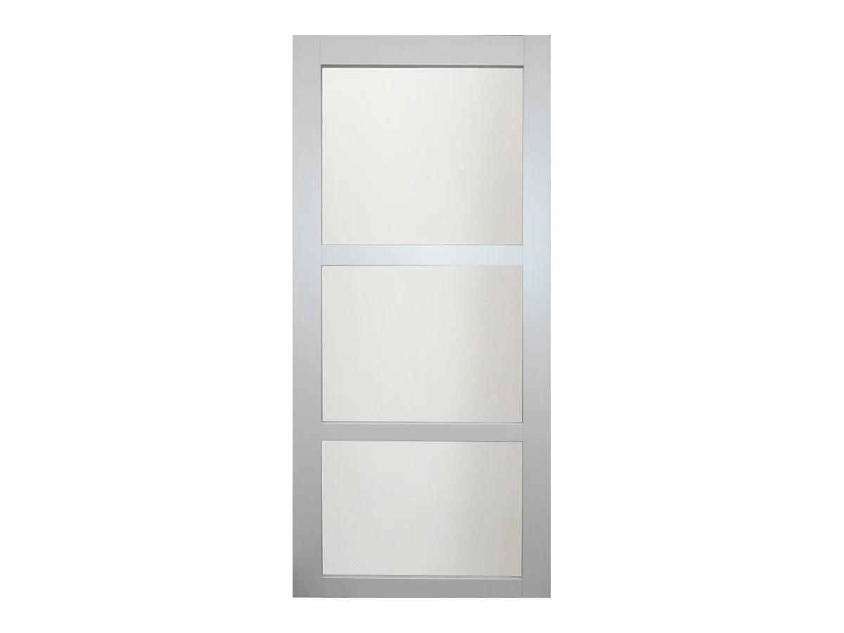 Porte Coulissante Greyria Gris Clair Ral7035 Vitree H204 X L73 + Rail A Roulettes Noir Gd Menuiseries