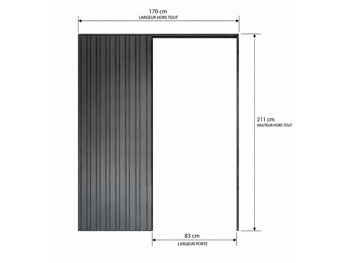 Porte Coulissante Bois Ayous Vitrée H204 X L83 Cm, Galandage, Kit Finition Gd Menuiseries