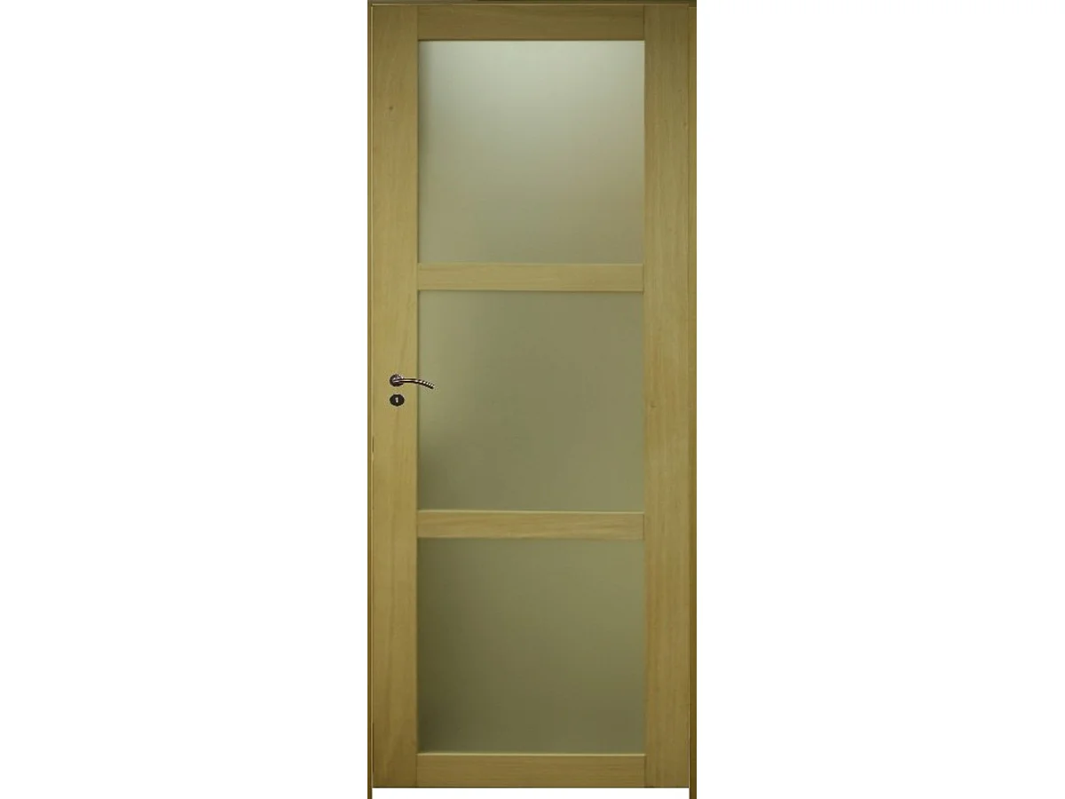 Bloque de puerta de Ayous con vitrina H204 x L73 cm, lado derecho, tablero de madera, GD MENUISERIES sin manilla