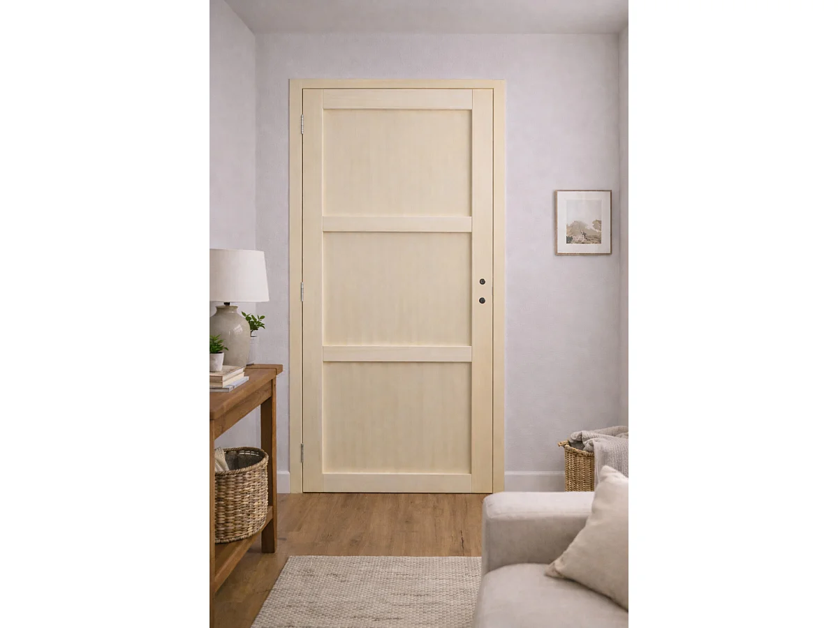 Bloc Porte Ayous 3 Panneaux H204 X L73 Cm Côte Tableau P.droite Gd Menuiseries