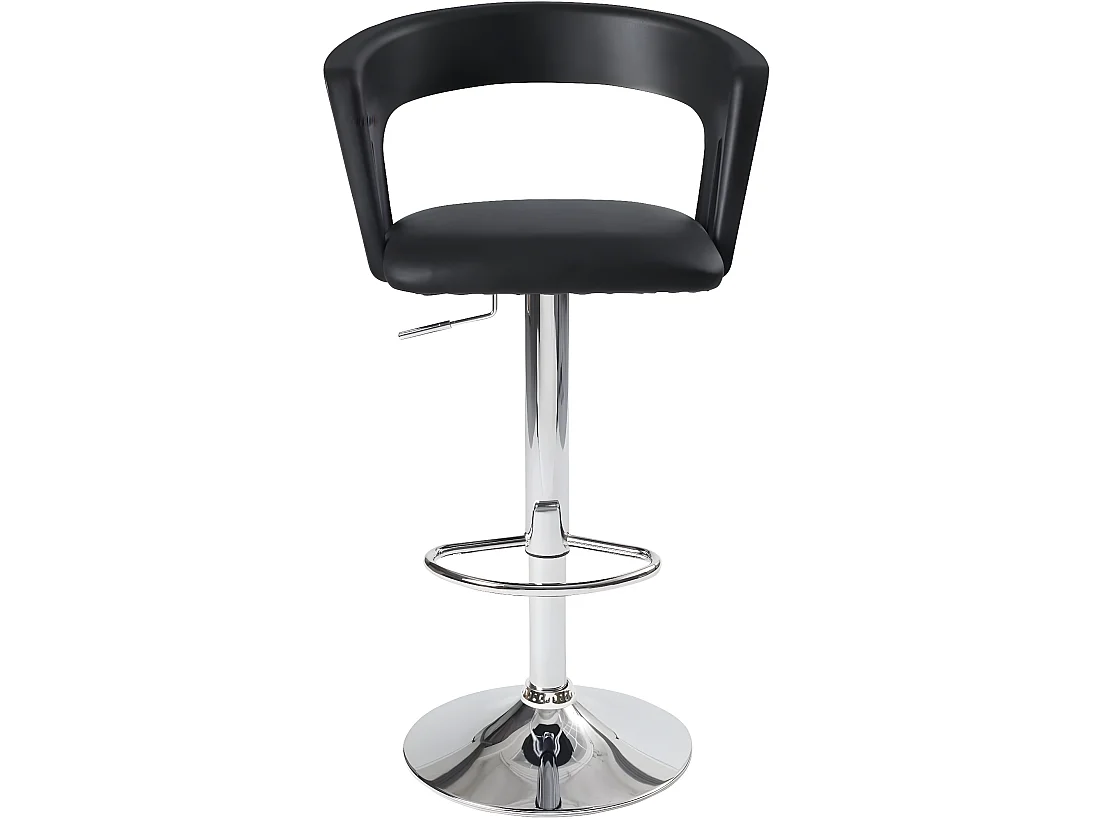 Lot 2 tabourets de bar dossier accoudoir coussin pivotant hauteur réglable AYO (noir)