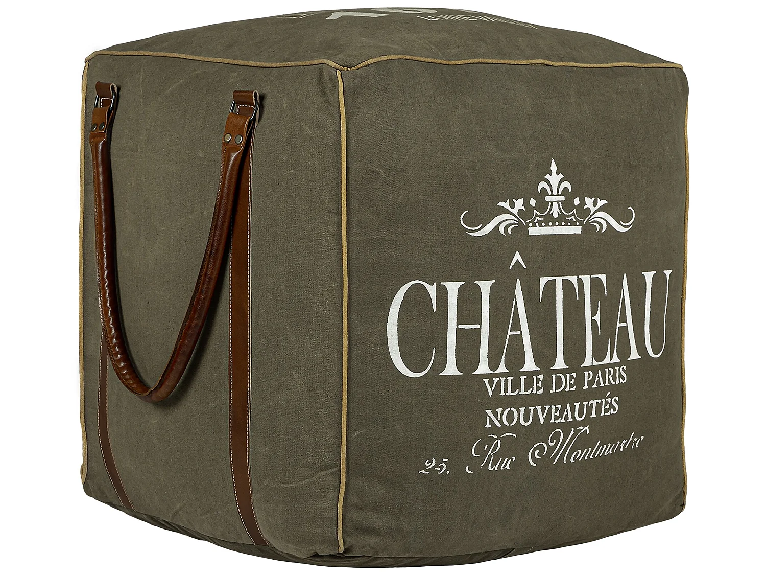 Pouf carré siège cube tabouret design Oakland 45 cm WOMO-DESIGN