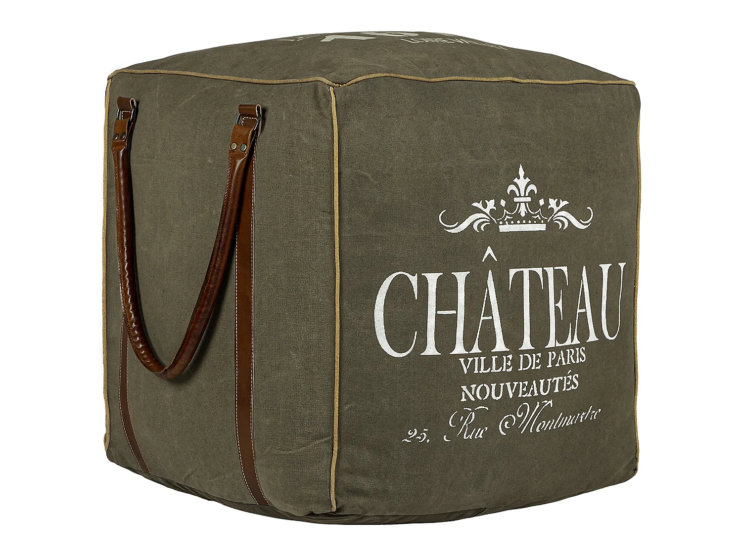 Pouf carré siège cube tabouret design Oakland 45 cm WOMO-DESIGN
