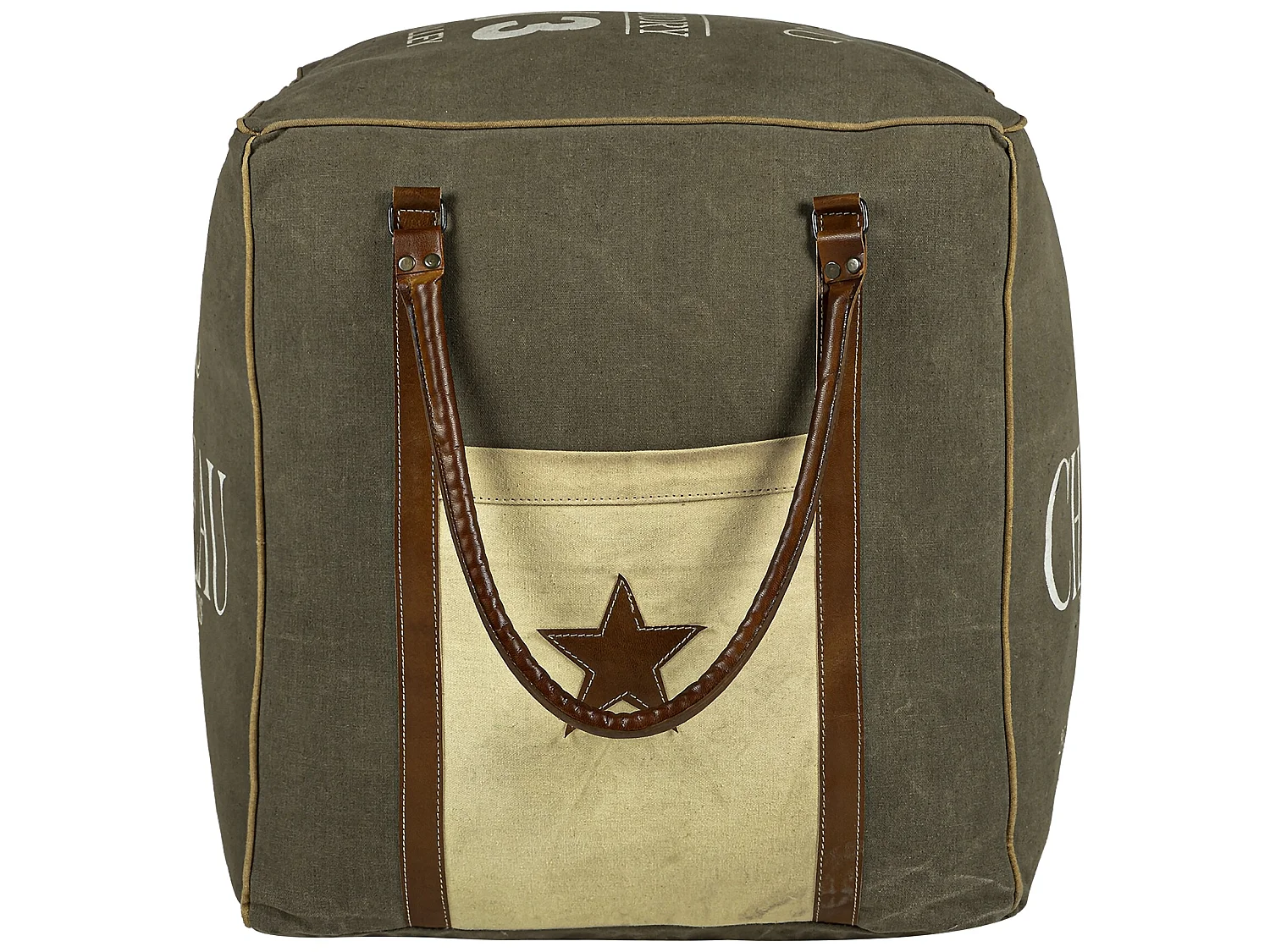 Pouf carré siège cube tabouret design Oakland 45 cm WOMO-DESIGN