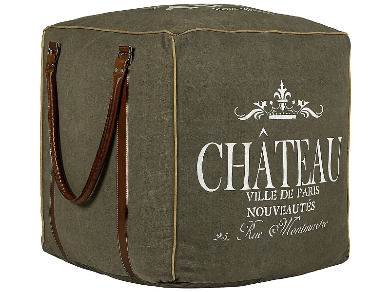 Puf cuadrado cubo taburete lona/piel Oakland 45 cm WOMO-DESIGN