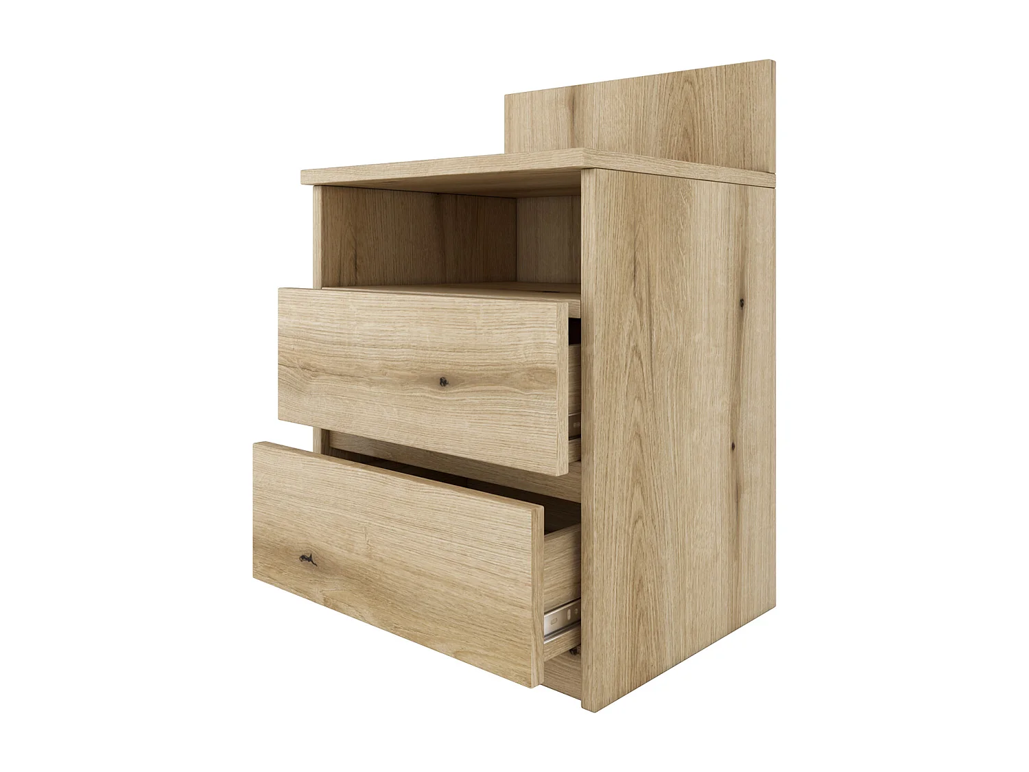 ASTER T1 | Dormitorio mesita de noche/mesita de noche | Dimensiones 59x40x32 cm|Mesa auxiliar 2 cajones + balda| estilo escandinavo