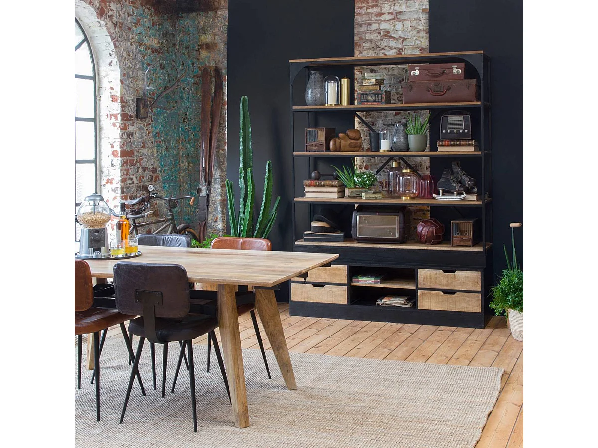 Table à manger avec allonges en bois de manguier Wood