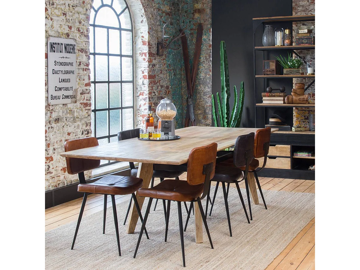 Table à manger avec allonges en bois de manguier Wood