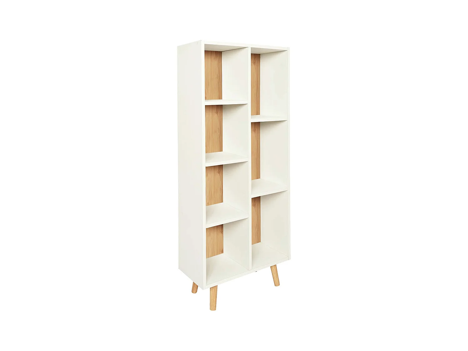 BILLY - Bibliothèque 7 Etagères Blanc et Bois