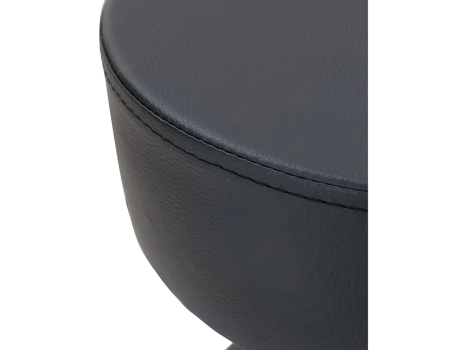 Tabouret à roulettes siège rond simili rembourré pivotant hauteur réglable YE (noir)