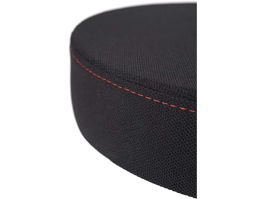 Tabouret à roulettes siège rond simili cuir rembourré pivotant hauteur réglable YÉ (tissu noir)