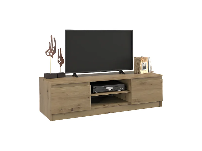 TIVOLI - Mueble de televisión bajo moderno - 40x120x36 - 2 cajones + 2 puertas - almacenamiento moderno para equipos de TV/audio/video