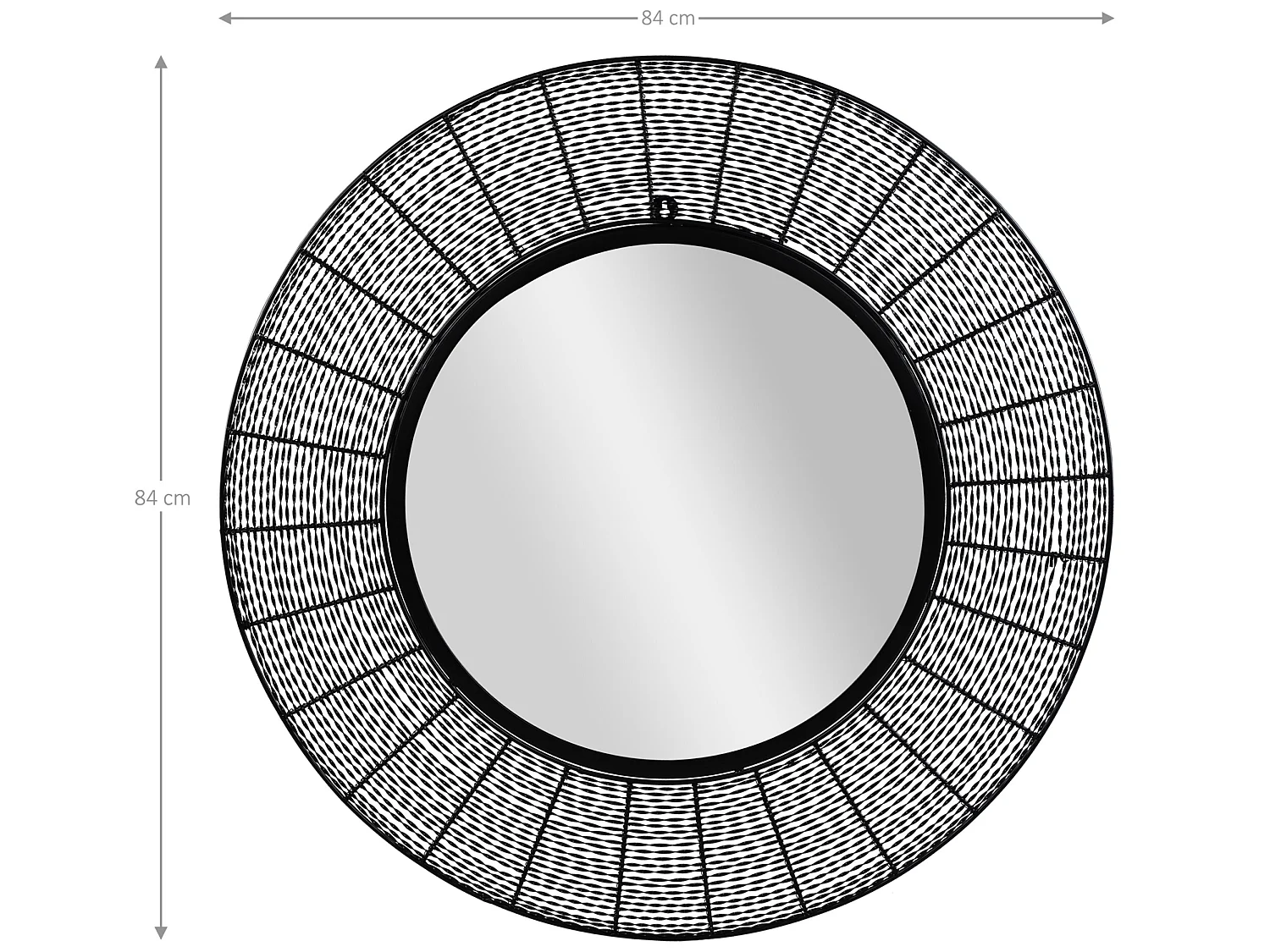 Espejo de pared de metal negro y MDF 84 cm WOMO-DESIGN