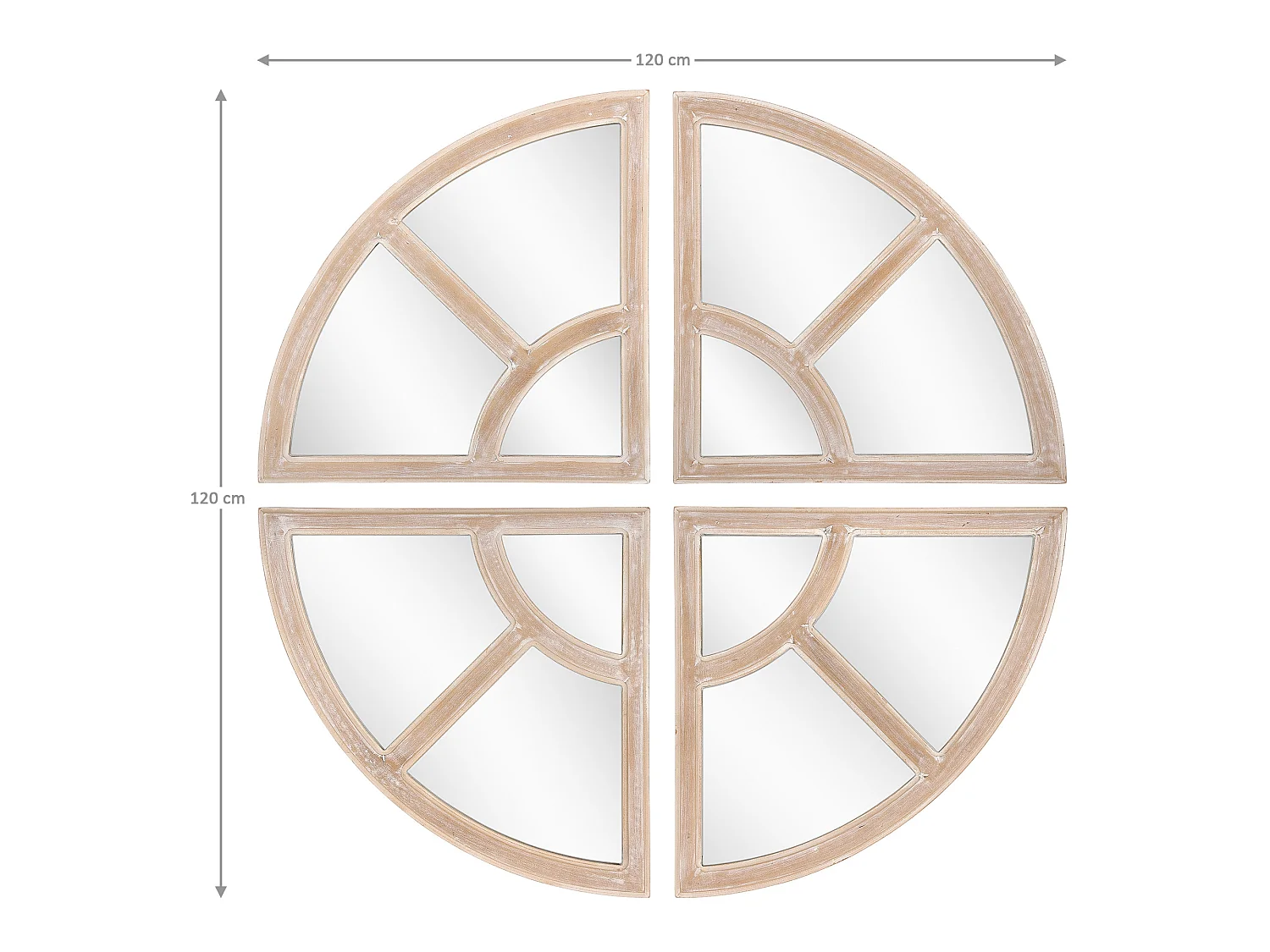 Miroir mural ronde Ø 120 cm en bois de manguier WOMO-DESIGN