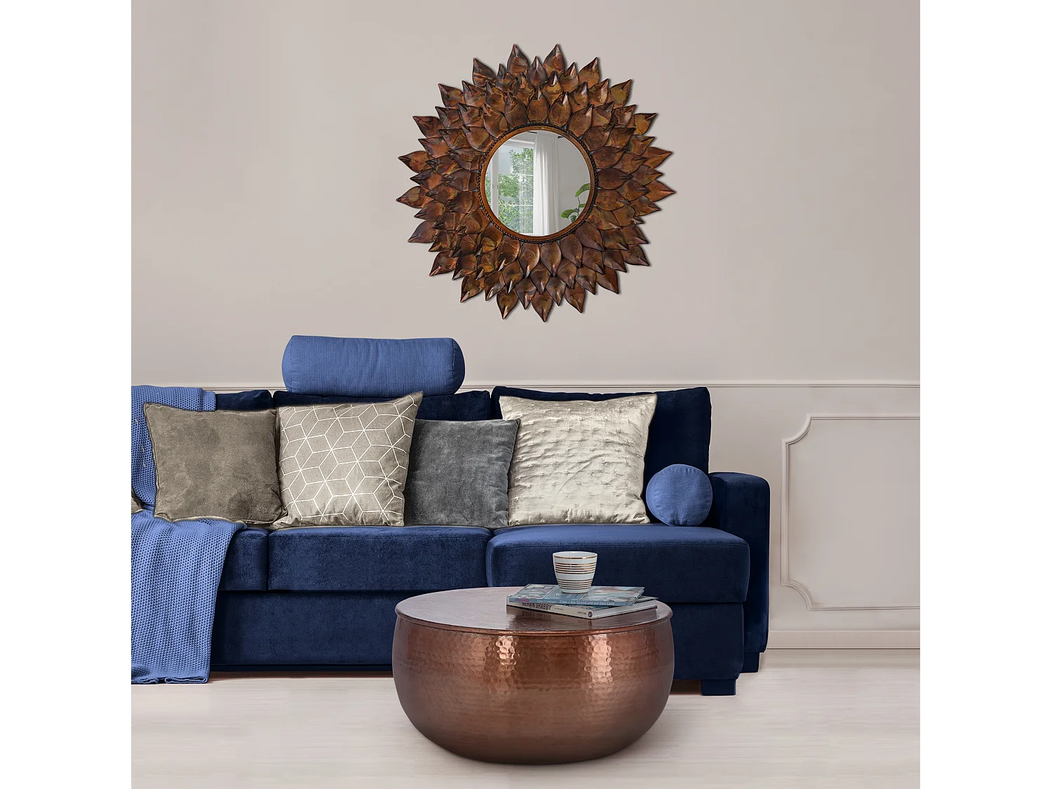 Miroir tournesol cadre métal Rio de Janeiro Ø 74 cm WOMO-DESIGN