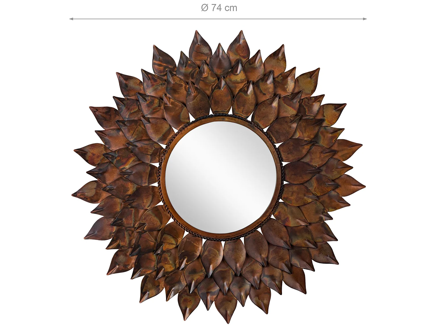 Miroir tournesol cadre métal Rio de Janeiro Ø 74 cm WOMO-DESIGN